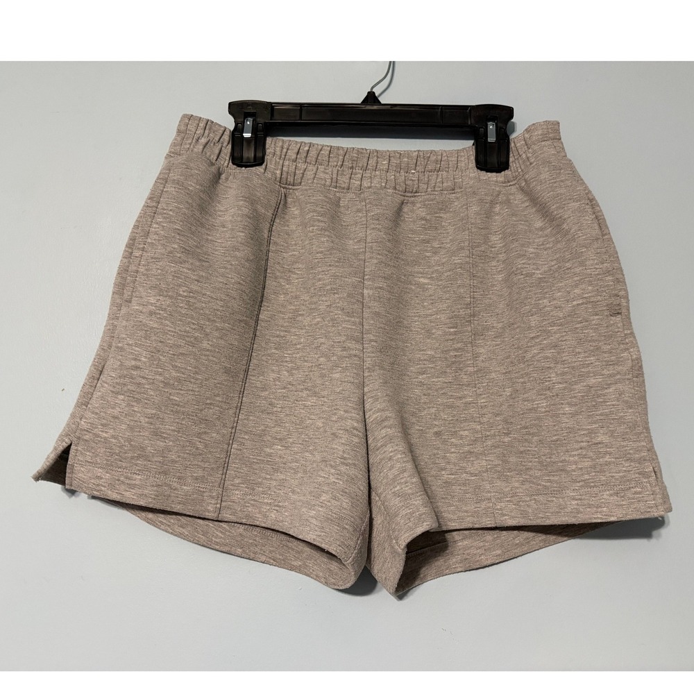 Old Navy Active Bounce L Fleece High Rise Shorts Gray Heathered Pintuck 2235